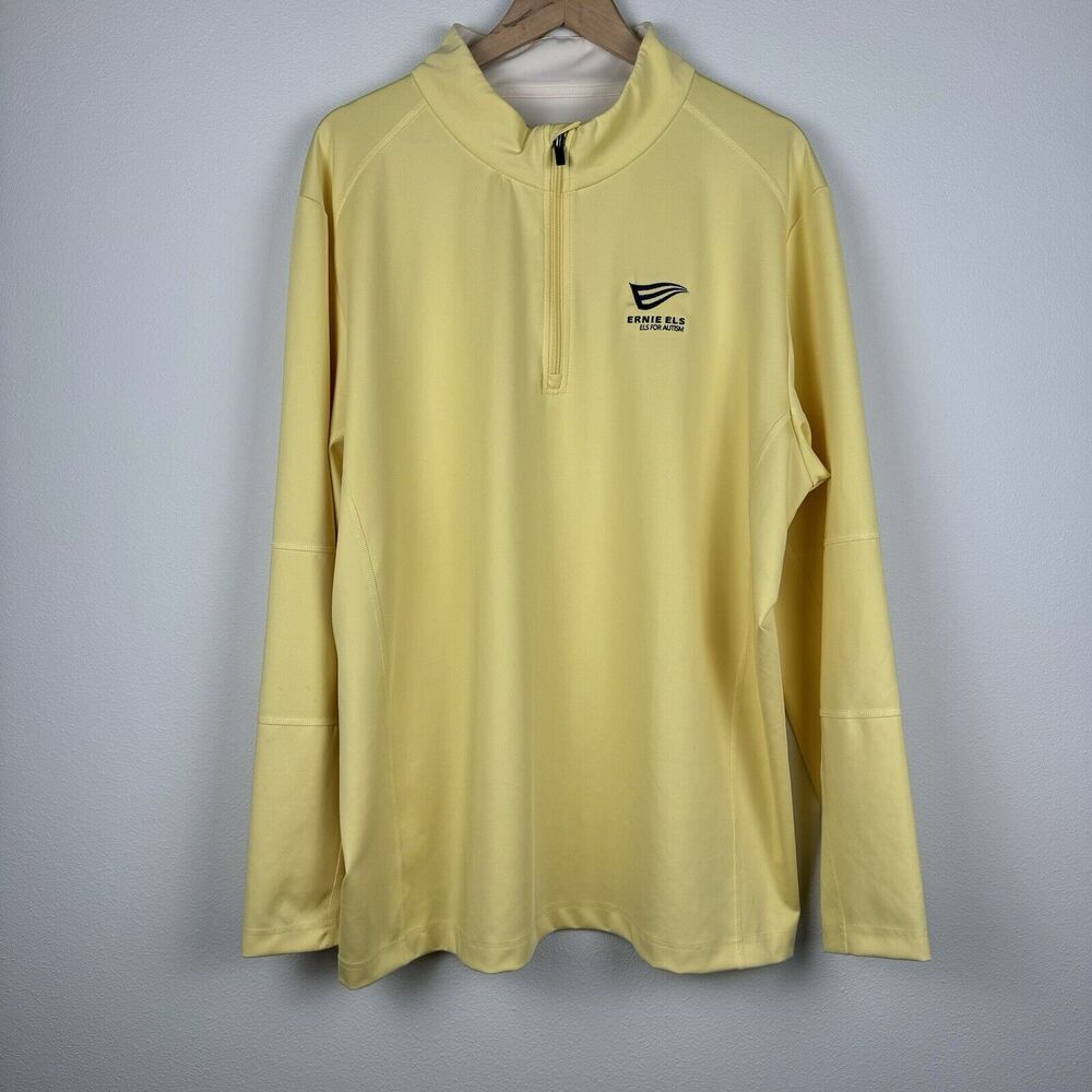 Bobby Jones Performance 1/4 Zip Pullover Viking Size 2XL Yellow Long Sleeve